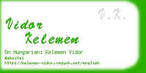 vidor kelemen business card